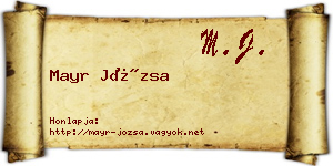 Mayr Józsa névjegykártya